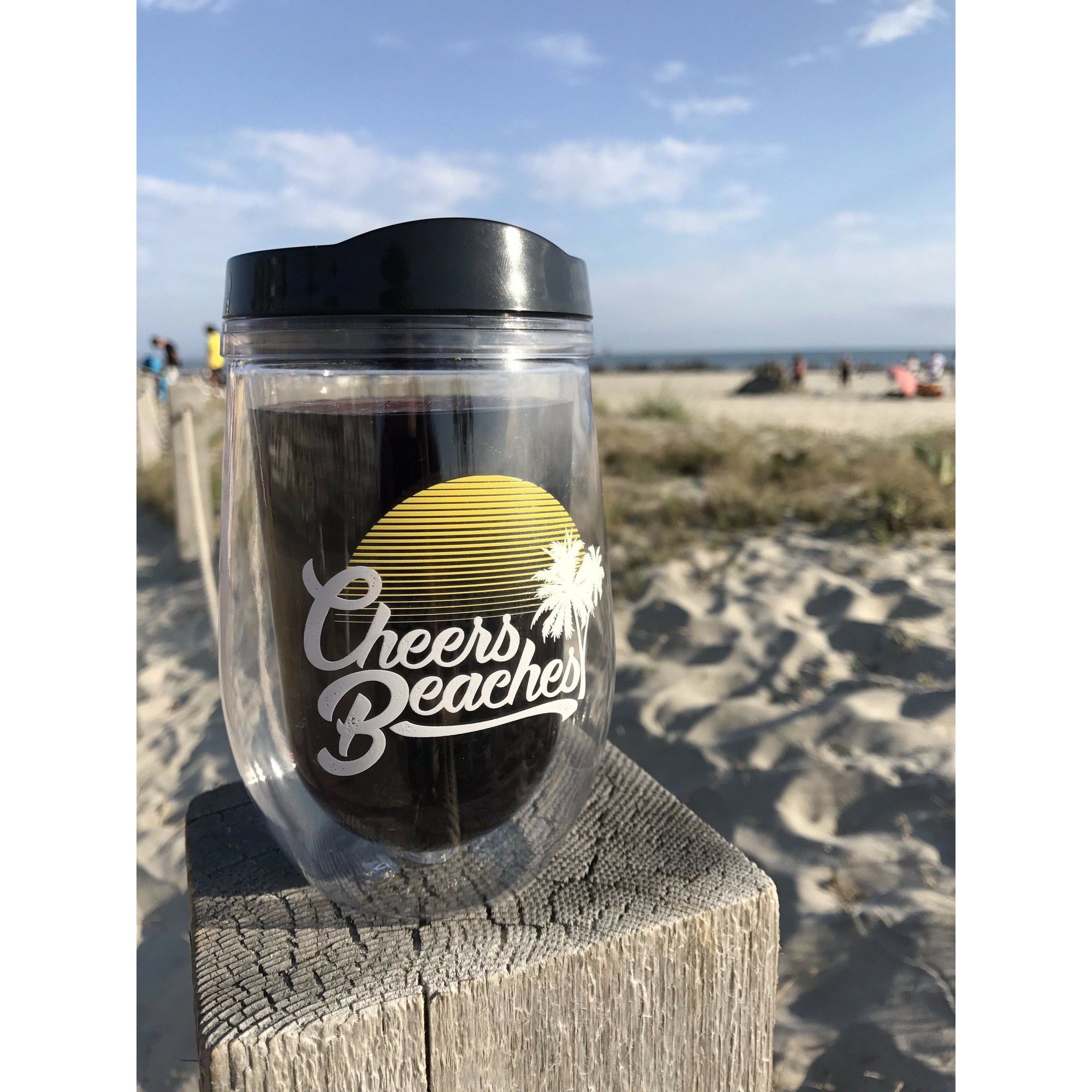 Cheers Beaches Accessories Cheers Beaches 16oz. Double Walled Sunset Travel Glass.