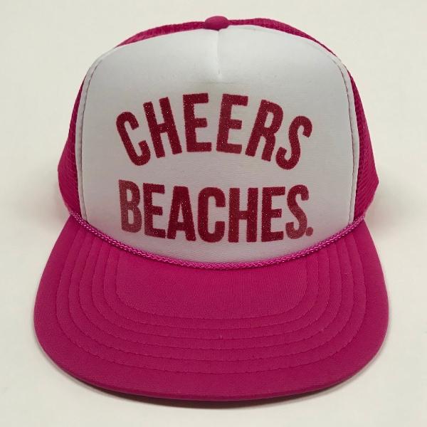 Cheers Beaches Accessories "Cheers Beaches" Foam Trucker Hat: Pink & White