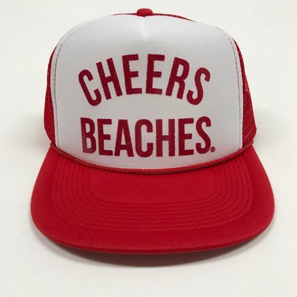 Cheers Beaches Accessories "Cheers Beaches" Trucker Hat: Red & White