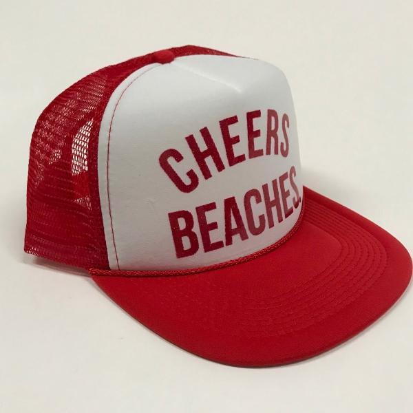 Cheers Beaches Accessories "Cheers Beaches" Trucker Hat: Red & White