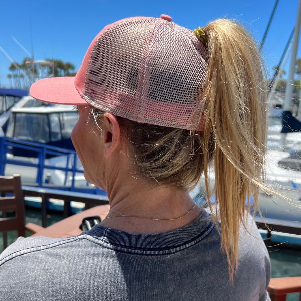 Cheers Beaches Accessories Universal / Yellow & Sand Cheers Beaches Embroidered Ponytail Trucker Hat: Sunset Yellow & Sand