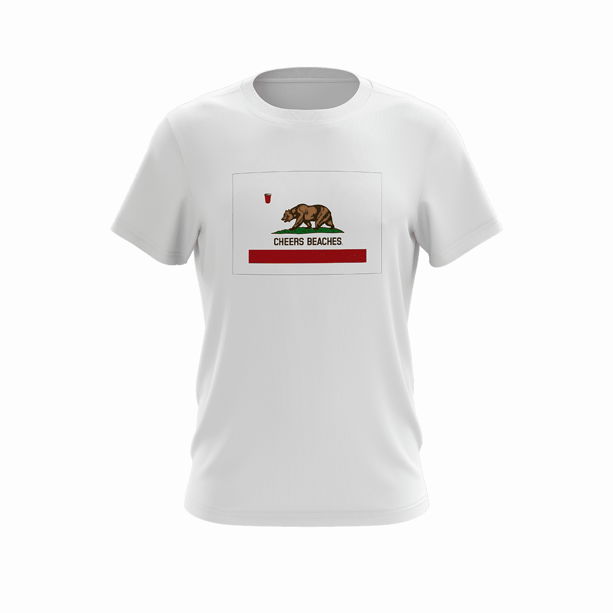 Cheers Beaches Men California State Flag "Cheers Beaches" T-shirt