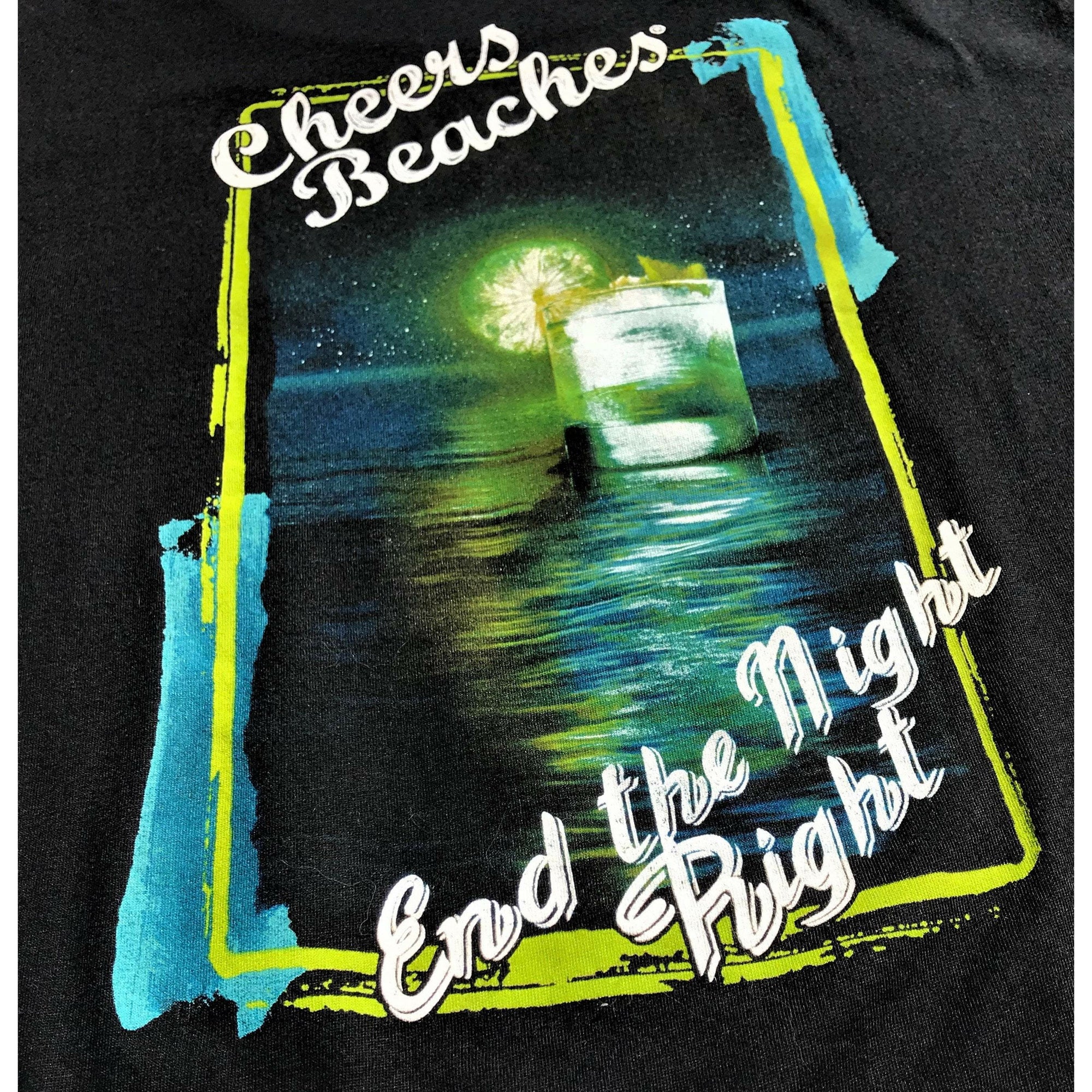 Cheers Beaches Men Cheers Beaches "End The Night Right" T-shirt: Black