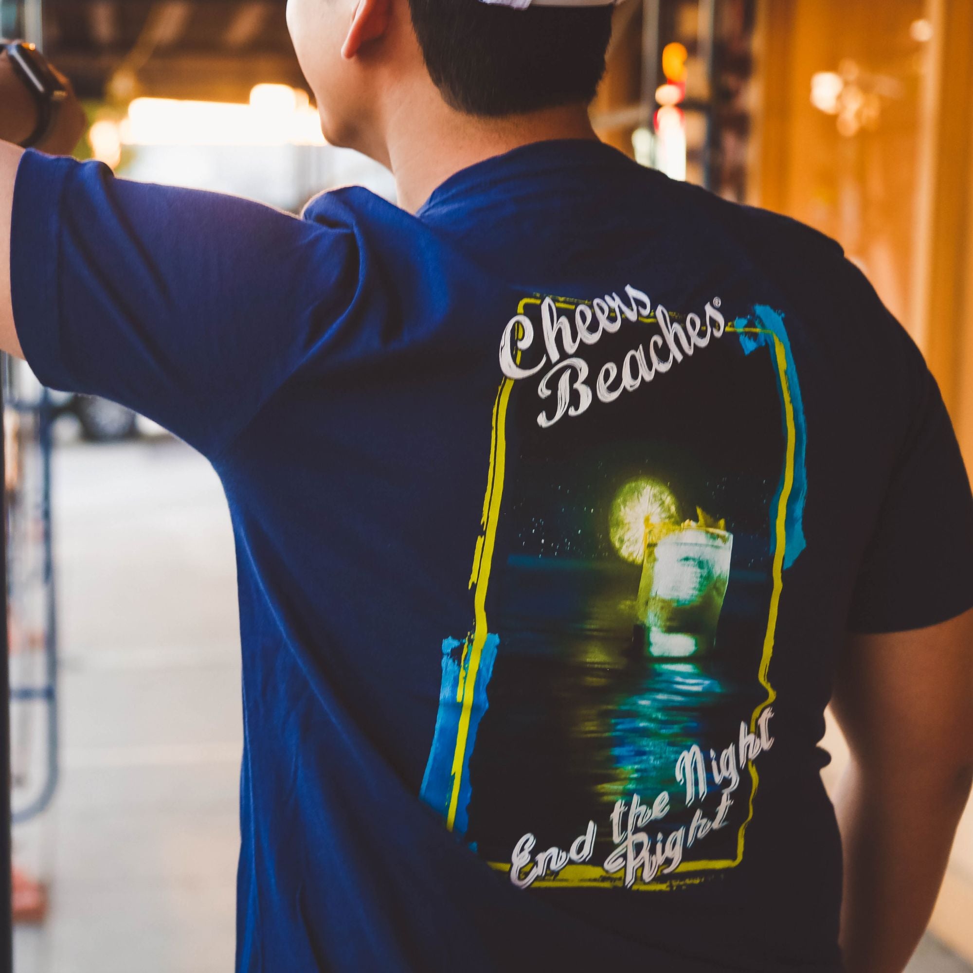 Cheers Beaches Men Cheers Beaches "End The Night Right" T-shirt: Navy