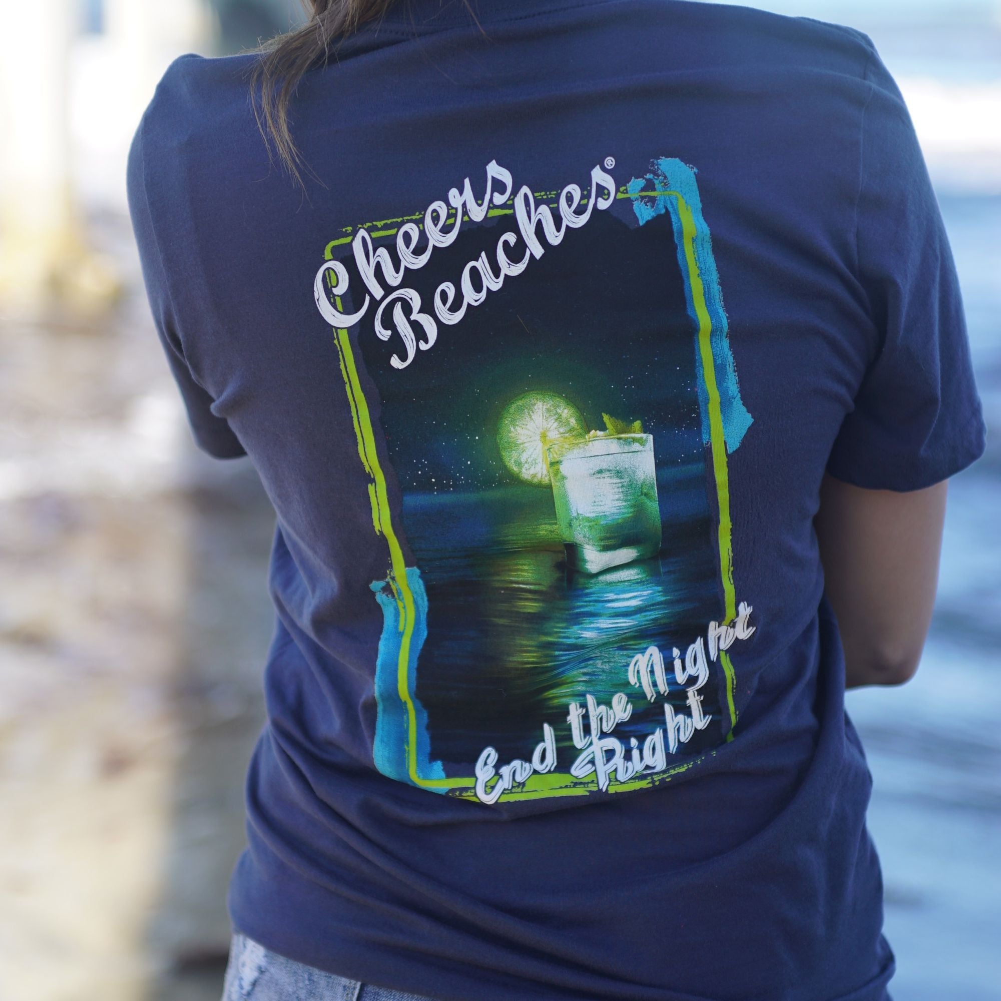 Cheers Beaches Men Cheers Beaches "End The Night Right" T-shirt: Navy